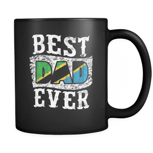 RobustCreative-Best Dad Ever Tanzania Flag - Fathers Day Gifts - Promoted to Daddy Gift From Kids - 11oz Black Funny Coffee Mug Women Men Friends Gift ~ Both Sides Printed