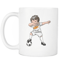 Load image into Gallery viewer, RobustCreative-Dabbing Soccer Boys Cyprus Cypriot Nicosia Gift National Soccer Tournament Game 11oz White Coffee Mug ~ Both Sides Printed

