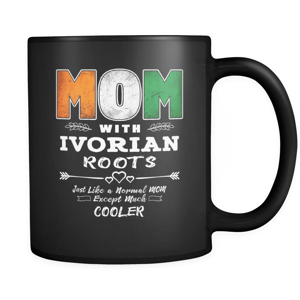 RobustCreative-Best Mom Ever with Ivorian Roots - Ivory Coast Flag 11oz Funny Black Coffee Mug - Mothers Day Independence Day - Women Men Friends Gift - Both Sides Printed (Distressed)