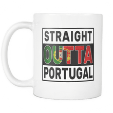 Load image into Gallery viewer, RobustCreative-Straight Outta Portugal - Portuguese Flag 11oz Funny White Coffee Mug - Independence Day Family Heritage - Women Men Friends Gift - Both Sides Printed (Distressed)
