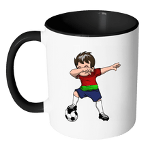 Load image into Gallery viewer, RobustCreative-Dabbing Soccer Boys Belarusian Belarusian Minsk Gift National Soccer Tournament Game 11oz Black &amp; White Coffee Mug ~ Both Sides Printed

