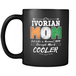 RobustCreative-Best Mom Ever is from Ivory Coast - Ivorian Flag 11oz Funny Black Coffee Mug - Mothers Day Independence Day - Women Men Friends Gift - Both Sides Printed (Distressed)
