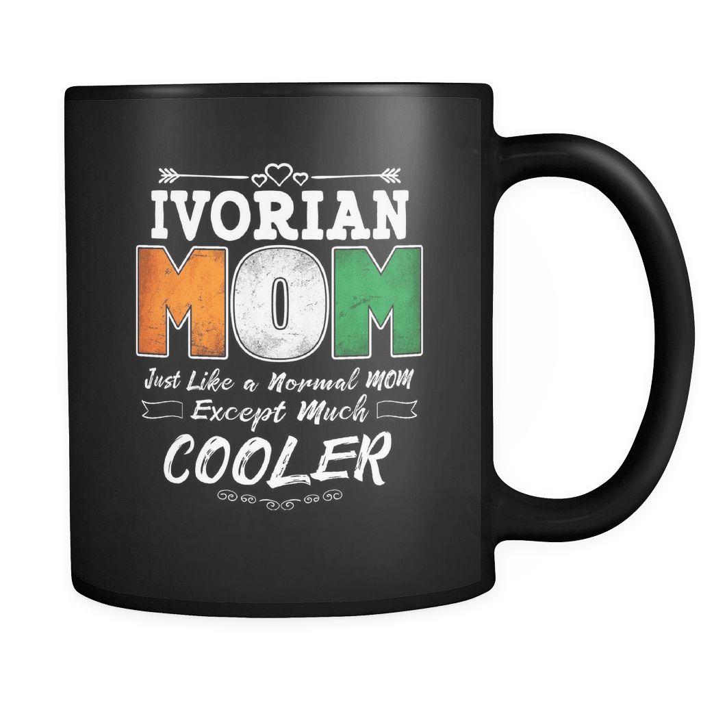 RobustCreative-Best Mom Ever is from Ivory Coast - Ivorian Flag 11oz Funny Black Coffee Mug - Mothers Day Independence Day - Women Men Friends Gift - Both Sides Printed (Distressed)