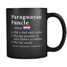 Load image into Gallery viewer, RobustCreative-Paraguayan Funcle Definition Fathers Day Gift - Paraguayan Pride 11oz Funny Black Coffee Mug - Real Paraguay Hero Papa National Heritage - Friends Gift - Both Sides Printed
