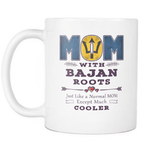 Load image into Gallery viewer, RobustCreative-Best Mom Ever with Bajan Roots - Barbados Flag 11oz Funny White Coffee Mug - Mothers Day Independence Day - Women Men Friends Gift - Both Sides Printed (Distressed)
