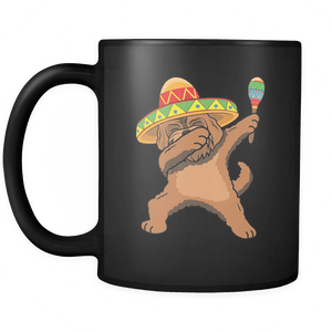 RobustCreative-Dabbing Goldendoodle Dog in Sombrero - Cinco De Mayo Mexican Fiesta - Dab Dance Mexico Party - 11oz Black Funny Coffee Mug Women Men Friends Gift ~ Both Sides Printed