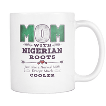 Load image into Gallery viewer, RobustCreative-Best Mom Ever with Nigerian Roots - Nigeria Flag 11oz Funny White Coffee Mug - Mothers Day Independence Day - Women Men Friends Gift - Both Sides Printed (Distressed)
