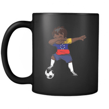 Load image into Gallery viewer, RobustCreative-Dabbing Soccer Boy Venezuela Venezuelan Caracas Gifts National Soccer Tournament Game 11oz Black Coffee Mug ~ Both Sides Printed
