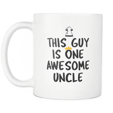 Load image into Gallery viewer, RobustCreative-One Awesome Uncle - Birthday Gift 11oz Funny White Coffee Mug - Fathers Day B-Day Party - Women Men Friends Gift - Both Sides Printed (Distressed)
