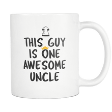 Load image into Gallery viewer, RobustCreative-One Awesome Uncle - Birthday Gift 11oz Funny White Coffee Mug - Fathers Day B-Day Party - Women Men Friends Gift - Both Sides Printed (Distressed)
