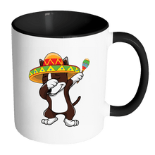 Load image into Gallery viewer, RobustCreative-Dabbing Bull Terrier Dog in Sombrero - Cinco De Mayo Mexican Fiesta - Dab Dance Mexico Party - 11oz Black &amp; White Funny Coffee Mug Women Men Friends Gift ~ Both Sides Printed
