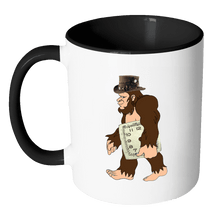 Load image into Gallery viewer, RobustCreative-Bigfoot Sasquatch Carrying Steampunk - I Believe I&#39;m a Believer - No Yeti Humanoid Monster - 11oz Black &amp; White Funny Coffee Mug Women Men Friends Gift ~ Both Sides Printed
