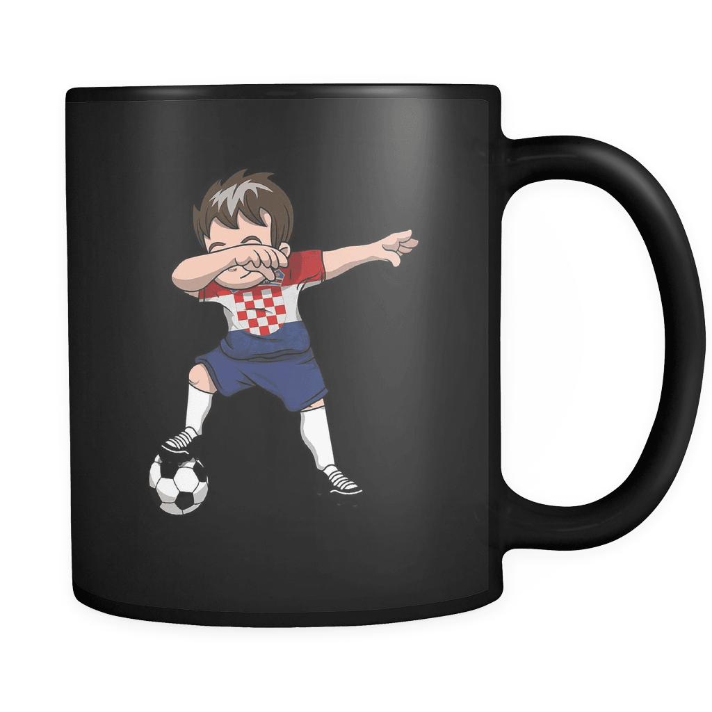 RobustCreative-Dabbing Soccer Boys Croatia Croatian Zagreb Gift National Soccer Tournament Game 11oz Black Coffee Mug ~ Both Sides Printed