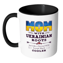 Load image into Gallery viewer, RobustCreative-Best Mom Ever with Ukrainian Roots - Ukraine Flag 11oz Funny Black &amp; White Coffee Mug - Mothers Day Independence Day - Women Men Friends Gift - Both Sides Printed (Distressed)
