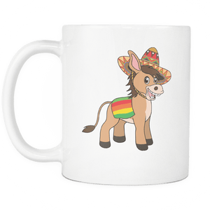 RobustCreative-Mexican Donkey - Cinco De Mayo Mexican Fiesta - No Siesta Mexico Party - 11oz White Funny Coffee Mug Women Men Friends Gift ~ Both Sides Printed