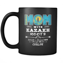Load image into Gallery viewer, RobustCreative-Best Mom Ever with Kazakh Roots - Kazakhstan Flag 11oz Funny Black Coffee Mug - Mothers Day Independence Day - Women Men Friends Gift - Both Sides Printed (Distressed)
