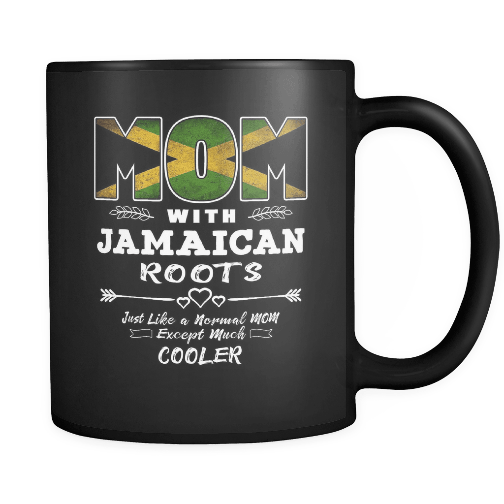 RobustCreative-Best Mom Ever with Jamaican Roots - Jamaica Flag 11oz Funny Black Coffee Mug - Mothers Day Independence Day - Women Men Friends Gift - Both Sides Printed (Distressed)