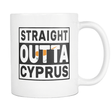Load image into Gallery viewer, RobustCreative-Straight Outta Cyprus - Cypriot Flag 11oz Funny White Coffee Mug - Independence Day Family Heritage - Women Men Friends Gift - Both Sides Printed (Distressed)
