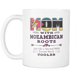 RobustCreative-Best Mom Ever with Mozambican Roots - Mozambique Flag 11oz Funny White Coffee Mug - Mothers Day Independence Day - Women Men Friends Gift - Both Sides Printed (Distressed)