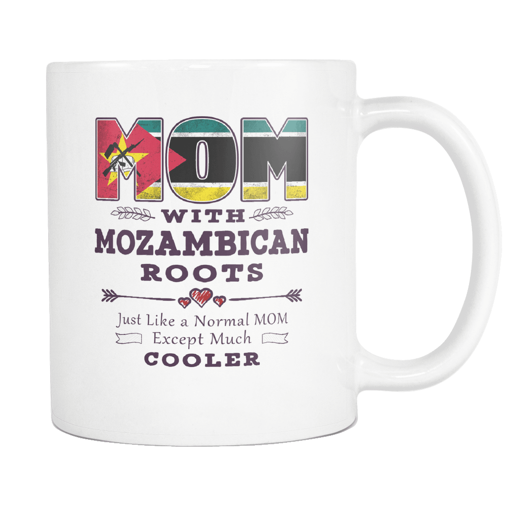 RobustCreative-Best Mom Ever with Mozambican Roots - Mozambique Flag 11oz Funny White Coffee Mug - Mothers Day Independence Day - Women Men Friends Gift - Both Sides Printed (Distressed)