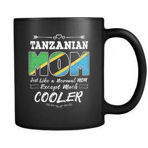 RobustCreative-Best Mom Ever is from Tanzania - Tanzanian Flag 11oz Funny Black Coffee Mug - Mothers Day Independence Day - Women Men Friends Gift - Both Sides Printed (Distressed)