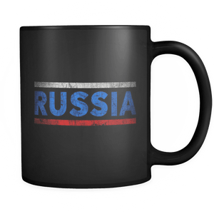 RobustCreative-Retro Vintage Flag Russian Russia 11oz Black Coffee Mug ~ Both Sides Printed