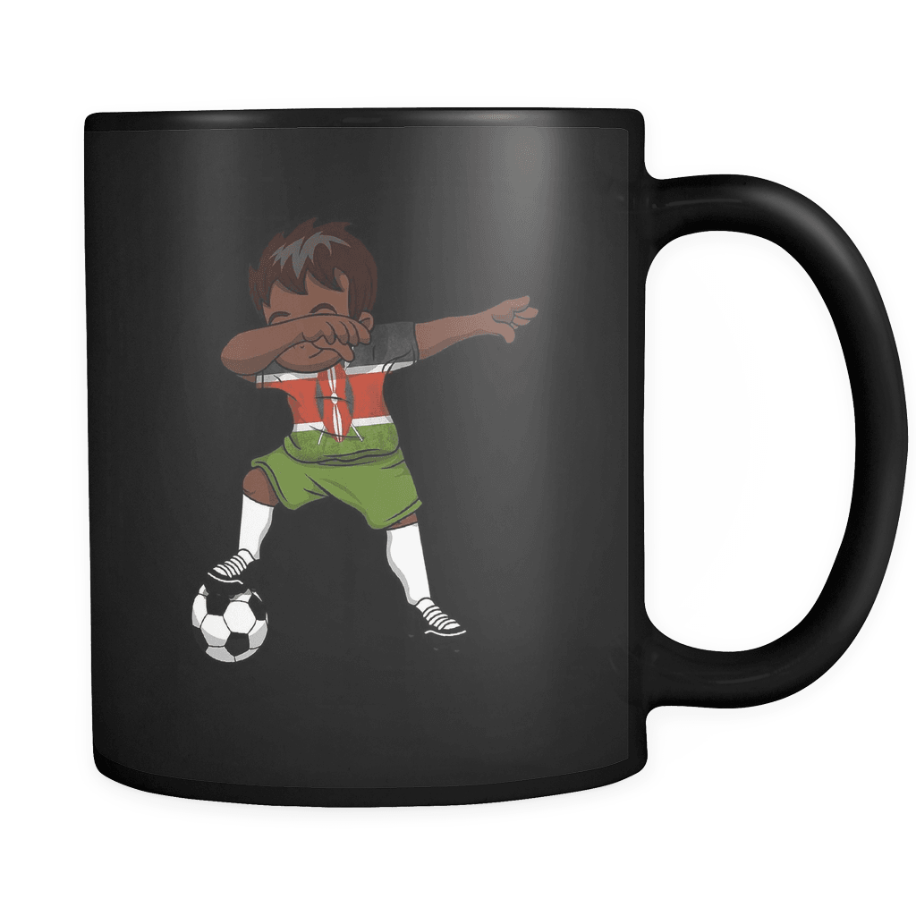 RobustCreative-Dabbing Soccer Boy Kenya Kenyan Nairobi Gifts National Soccer Tournament Game 11oz Black Coffee Mug ~ Both Sides Printed