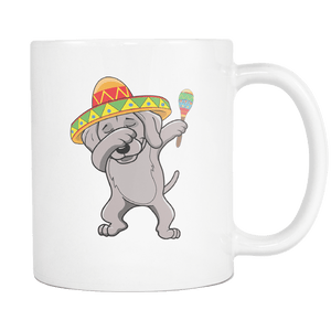 RobustCreative-Dabbing Weimaraner Dog in Sombrero - Cinco De Mayo Mexican Fiesta - Dab Dance Mexico Party - 11oz White Funny Coffee Mug Women Men Friends Gift ~ Both Sides Printed