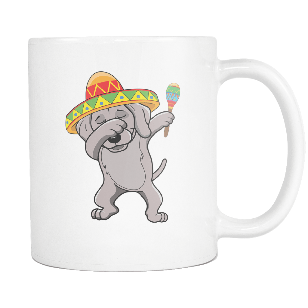 RobustCreative-Dabbing Weimaraner Dog in Sombrero - Cinco De Mayo Mexican Fiesta - Dab Dance Mexico Party - 11oz White Funny Coffee Mug Women Men Friends Gift ~ Both Sides Printed