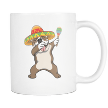 Load image into Gallery viewer, RobustCreative-Dabbing English Bulldog Dog in Sombrero - Cinco De Mayo Mexican Fiesta - Dab Dance Mexico Party - 11oz White Funny Coffee Mug Women Men Friends Gift ~ Both Sides Printed

