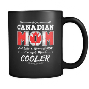RobustCreative-Best Mom Ever is from Canada - Canadian Flag 11oz Funny Black Coffee Mug - Mothers Day Independence Day - Women Men Friends Gift - Both Sides Printed (Distressed)