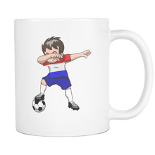 Load image into Gallery viewer, RobustCreative-Dabbing Soccer Boys Netherlands Dutch Amsterdam Gift National Soccer Tournament Game 11oz White Coffee Mug ~ Both Sides Printed
