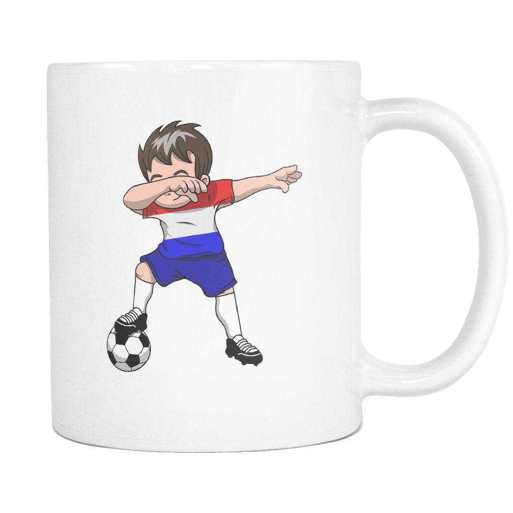 RobustCreative-Dabbing Soccer Boys Netherlands Dutch Amsterdam Gift National Soccer Tournament Game 11oz White Coffee Mug ~ Both Sides Printed