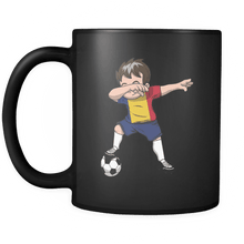 Load image into Gallery viewer, RobustCreative-Dabbing Soccer Boys Romania Romanian Bucharest Gift National Soccer Tournament Game 11oz Black Coffee Mug ~ Both Sides Printed
