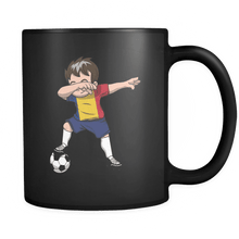 Load image into Gallery viewer, RobustCreative-Dabbing Soccer Boys Romania Romanian Bucharest Gift National Soccer Tournament Game 11oz Black Coffee Mug ~ Both Sides Printed
