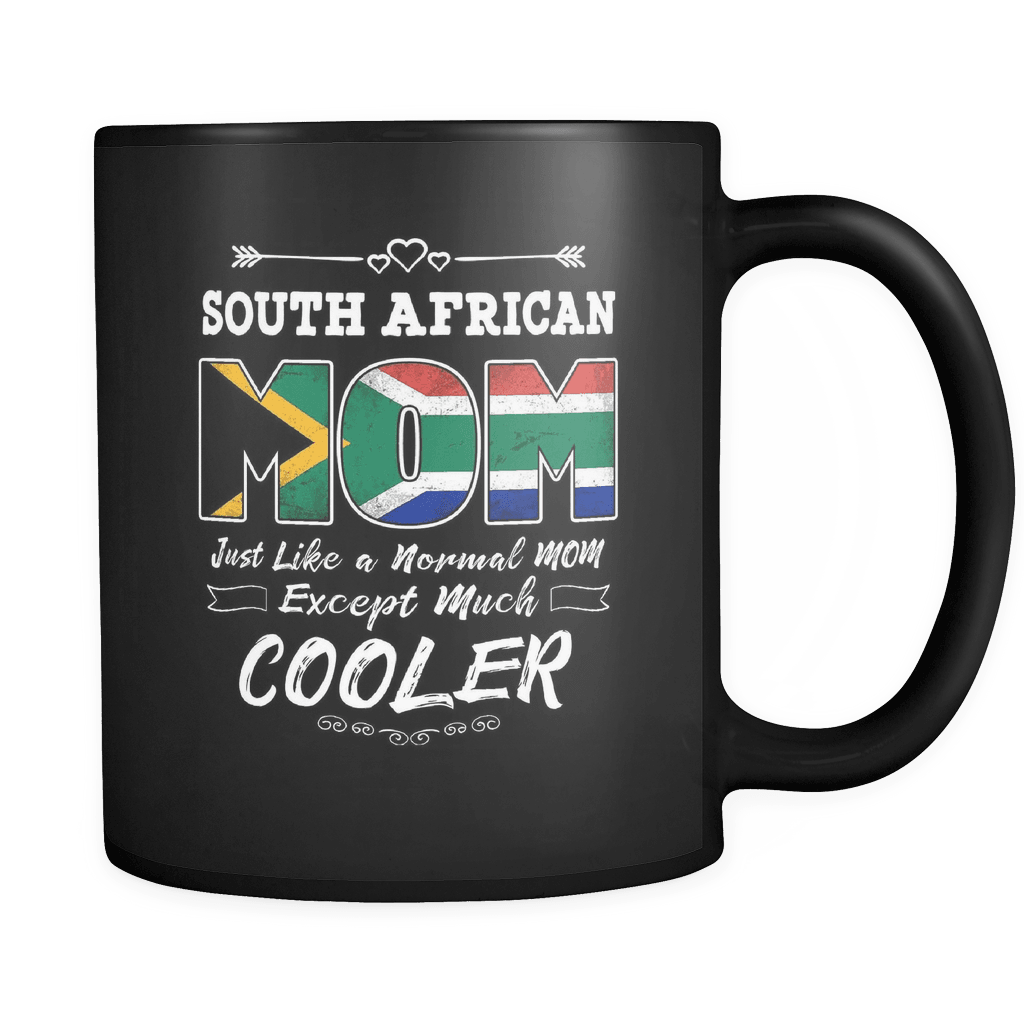 RobustCreative-Best Mom Ever is from South Africa - South African Flag 11oz Funny Black Coffee Mug - Mothers Day Independence Day - Women Men Friends Gift - Both Sides Printed (Distressed)