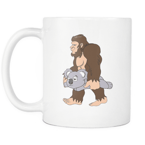 RobustCreative-Bigfoot Sasquatch Carrying Koala - I Believe I'm a Believer - No Yeti Humanoid Monster - 11oz White Funny Coffee Mug Women Men Friends Gift ~ Both Sides Printed