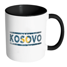 Load image into Gallery viewer, RobustCreative-Retro Vintage Flag Kosovan Kosovo 11oz Black &amp; White Coffee Mug ~ Both Sides Printed
