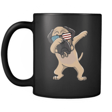 Load image into Gallery viewer, RobustCreative-Dabbing English Mastiff Dog America Flag - Patriotic Merica Murica Pride - 4th of July USA Independence Day - 11oz Black Funny Coffee Mug Women Men Friends Gift ~ Both Sides Printed
