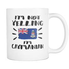 Load image into Gallery viewer, RobustCreative-I&#39;m Not Yelling I&#39;m Caymanian Flag - Cayman Islands Pride 11oz Funny White Coffee Mug - Coworker Humor That&#39;s How We Talk - Women Men Friends Gift - Both Sides Printed (Distressed)

