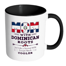 Load image into Gallery viewer, RobustCreative-Best Mom Ever with Dominican Roots - Dominican Republic Flag 11oz Funny Black &amp; White Coffee Mug - Mothers Day Independence Day - Women Men Friends Gift - Both Sides Printed (Distressed)
