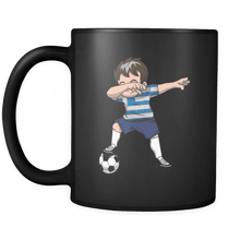 Load image into Gallery viewer, RobustCreative-Dabbing Soccer Boys Greece Greek Athens Gift National Soccer Tournament Game 11oz Black Coffee Mug ~ Both Sides Printed
