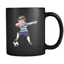 Load image into Gallery viewer, RobustCreative-Dabbing Soccer Boys Greece Greek Athens Gift National Soccer Tournament Game 11oz Black Coffee Mug ~ Both Sides Printed
