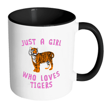 Load image into Gallery viewer, RobustCreative-Just a Girl Who Loves Tiger the Wild One Animal Spirit 11oz Black &amp; White Coffee Mug ~ Both Sides Printed
