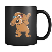 Load image into Gallery viewer, RobustCreative-Dabbing Cocker Spaniel Dog America Flag - Patriotic Merica Murica Pride - 4th of July USA Independence Day - 11oz Black Funny Coffee Mug Women Men Friends Gift ~ Both Sides Printed
