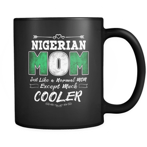 RobustCreative-Best Mom Ever is from Nigeria - Nigerian Flag 11oz Funny Black Coffee Mug - Mothers Day Independence Day - Women Men Friends Gift - Both Sides Printed (Distressed)