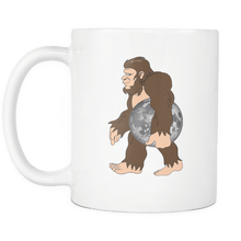Load image into Gallery viewer, RobustCreative-Bigfoot Sasquatch Carrying Moon - I Believe I&#39;m a Believer - No Yeti Humanoid Monster - 11oz White Funny Coffee Mug Women Men Friends Gift ~ Both Sides Printed
