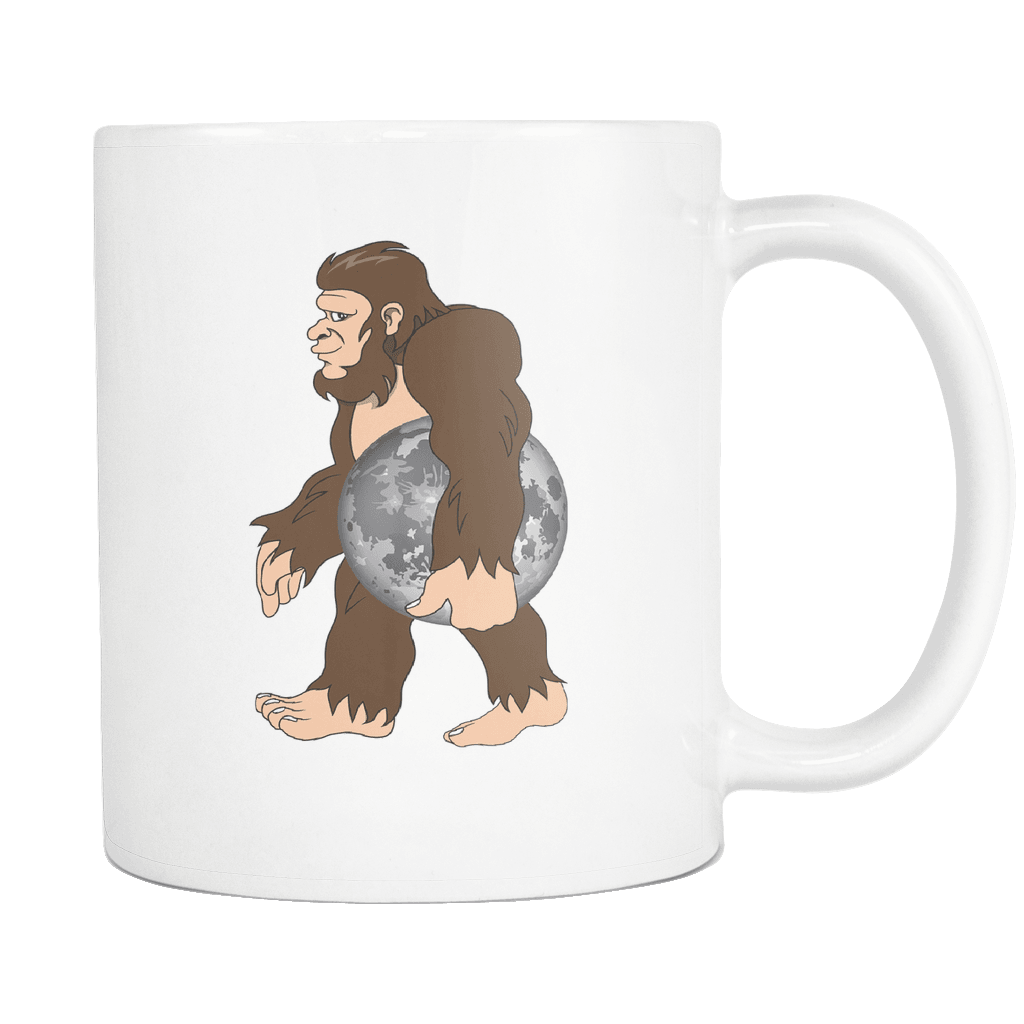 RobustCreative-Bigfoot Sasquatch Carrying Moon - I Believe I'm a Believer - No Yeti Humanoid Monster - 11oz White Funny Coffee Mug Women Men Friends Gift ~ Both Sides Printed