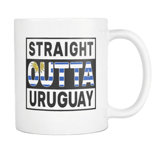 Load image into Gallery viewer, RobustCreative-Straight Outta Uruguay - Uruguayan Flag 11oz Funny White Coffee Mug - Independence Day Family Heritage - Women Men Friends Gift - Both Sides Printed (Distressed)
