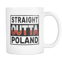 Load image into Gallery viewer, RobustCreative-Straight Outta Poland - Polish Flag 11oz Funny White Coffee Mug - Independence Day Family Heritage - Women Men Friends Gift - Both Sides Printed (Distressed)
